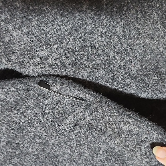 Eileen Fisher Alpaca Merino Wool Blend Dark Gray Short Sleeve Cardigan Sweater - Picture 4 of 9